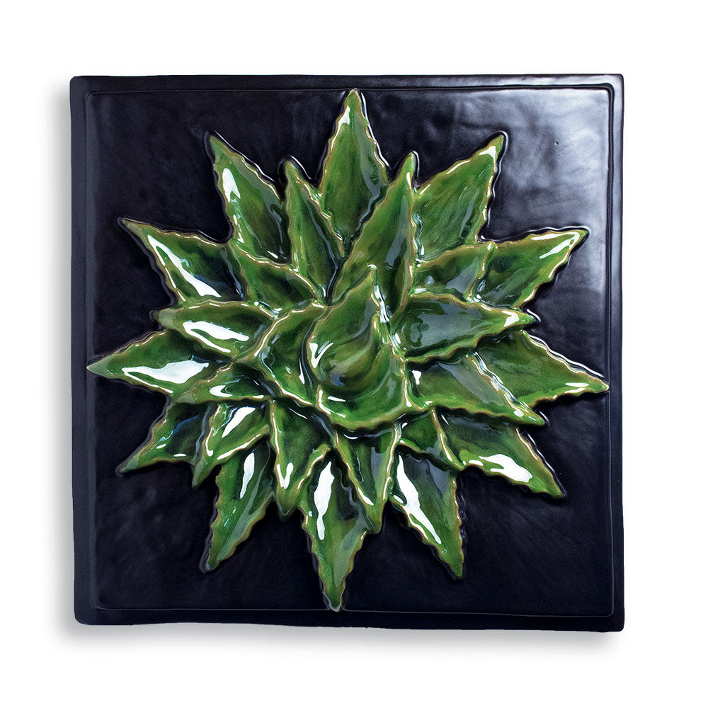 Desert Botanical Tiles Black 14"