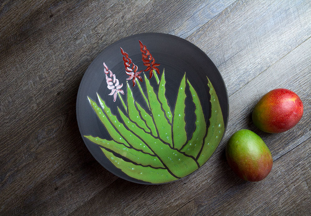 Blooming Aloe Bowl BLK