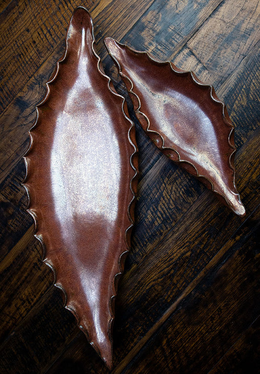 Copper Leaf Dish 12 & 19 Inch