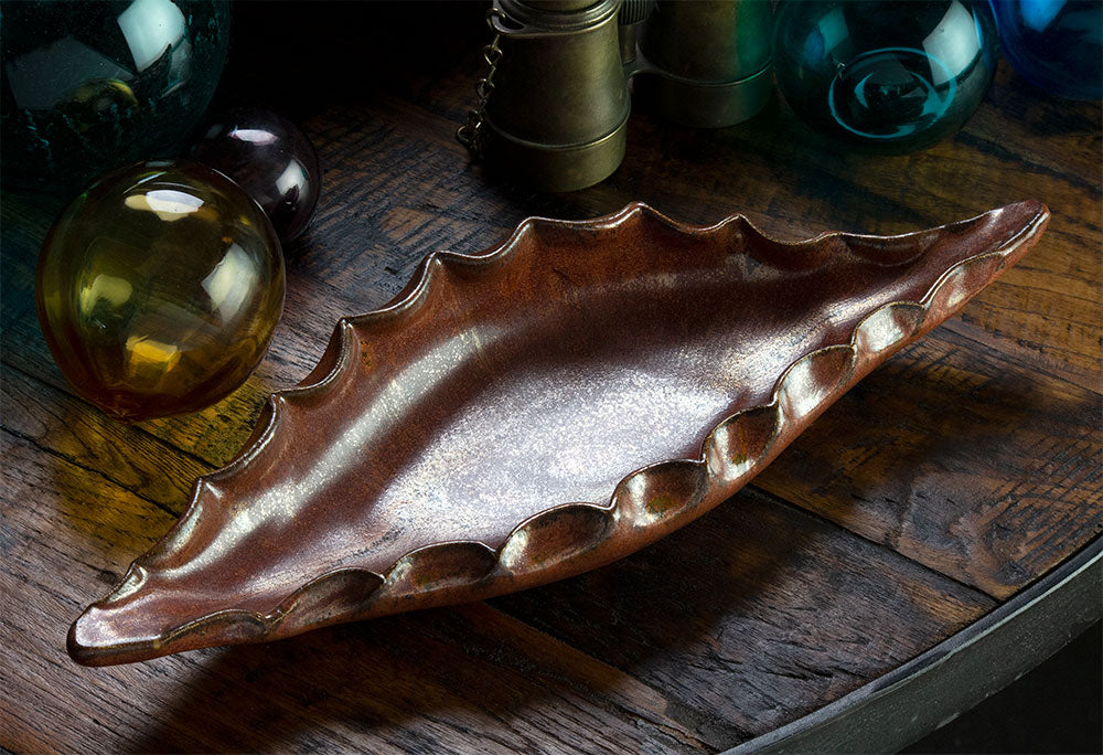 Copper Leaf Dish 12 & 19 Inch