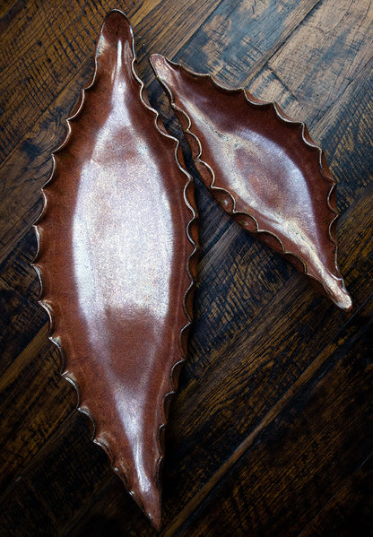Copper Leaf Dish 12 & 19 Inch