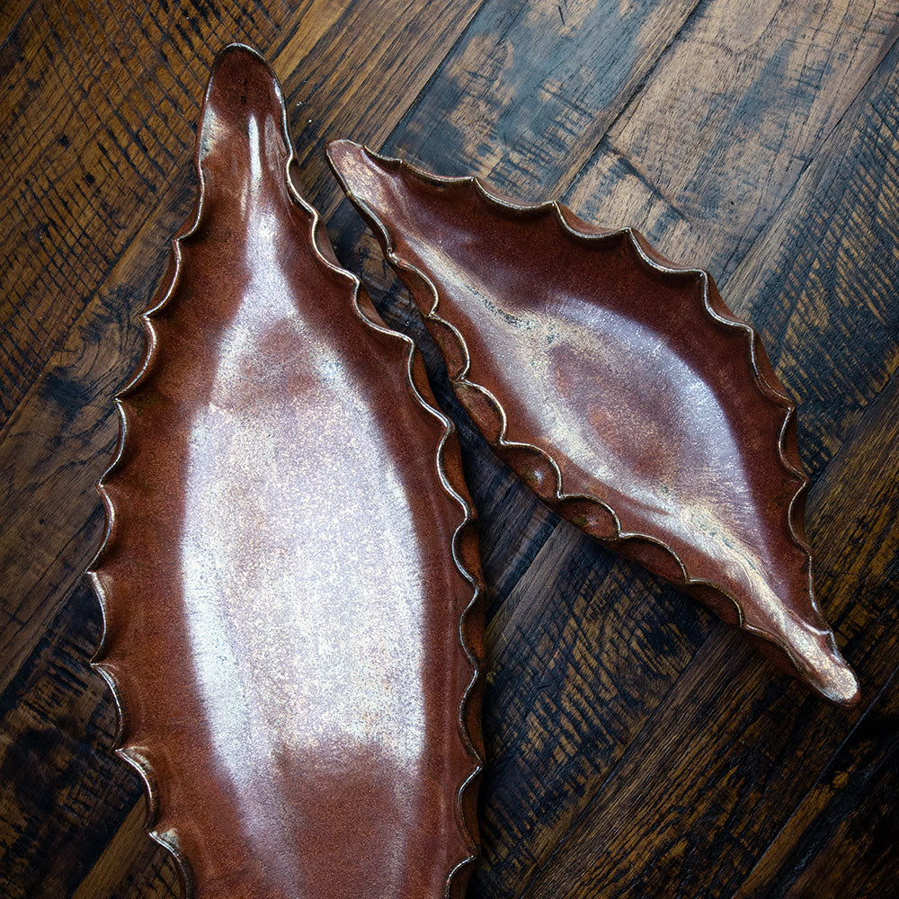 Copper Leaf Dish 12 & 19 Inch