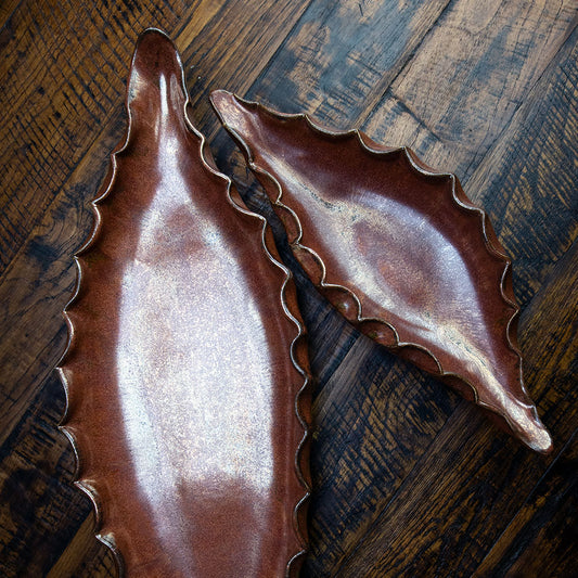 Copper Leaf Dish 12 & 19 Inch